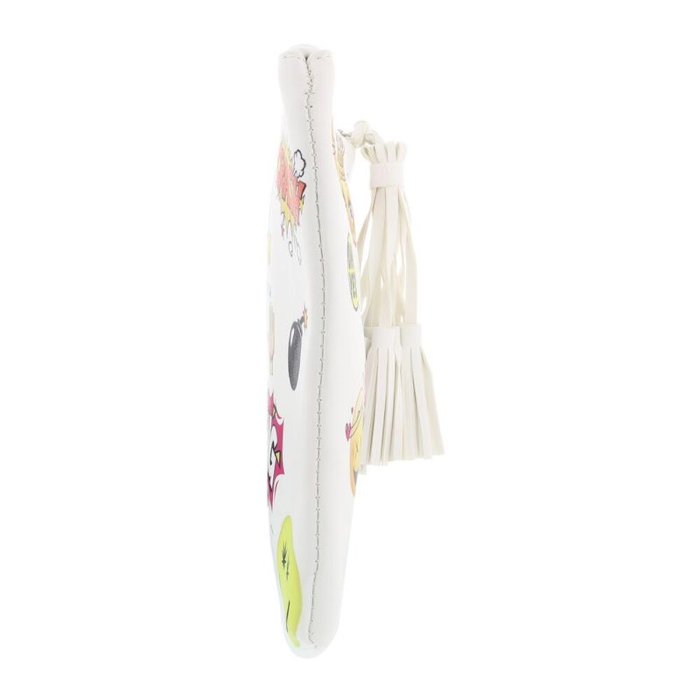 Daniela Fargion White Emogi Print Pop Art Pouch Clutch - Picture 3 of 5